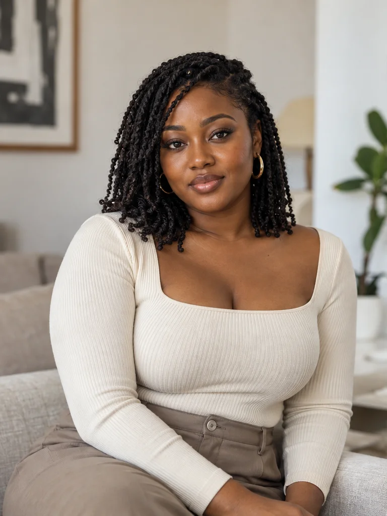 Amara, 27, a fictional adult AI character.