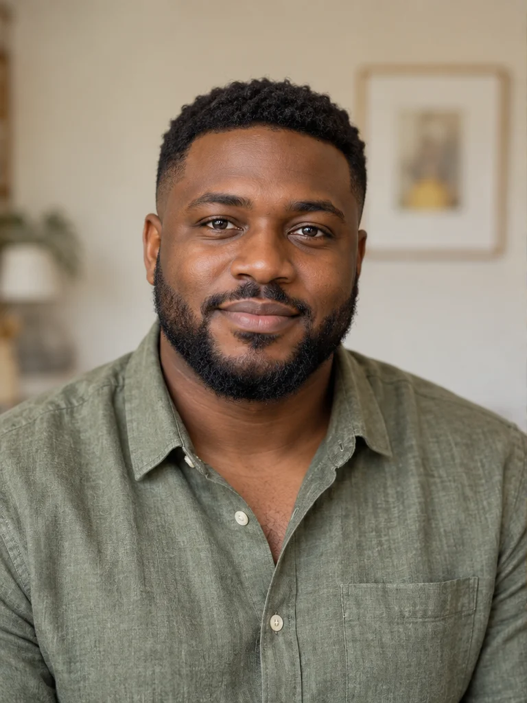Chidi, 29, a fictional adult AI character.
